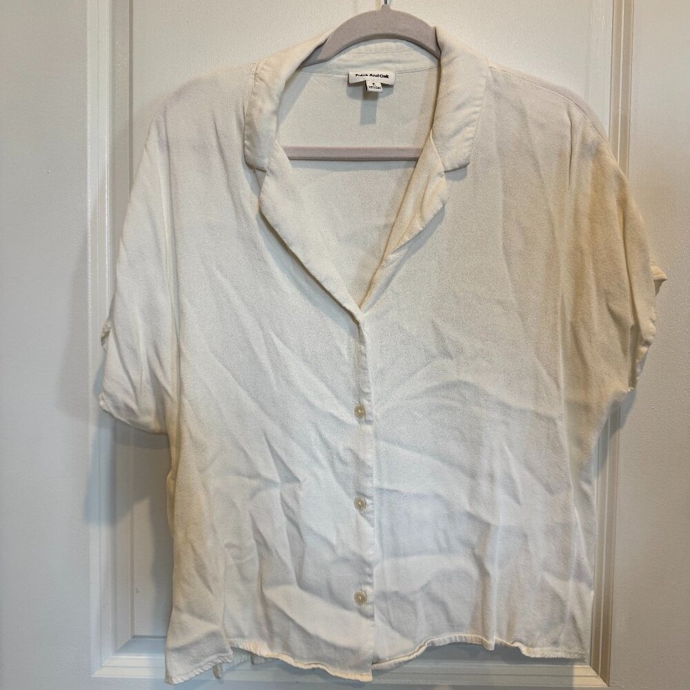 Frank And Oak Cream Button-Down Top – Size XL